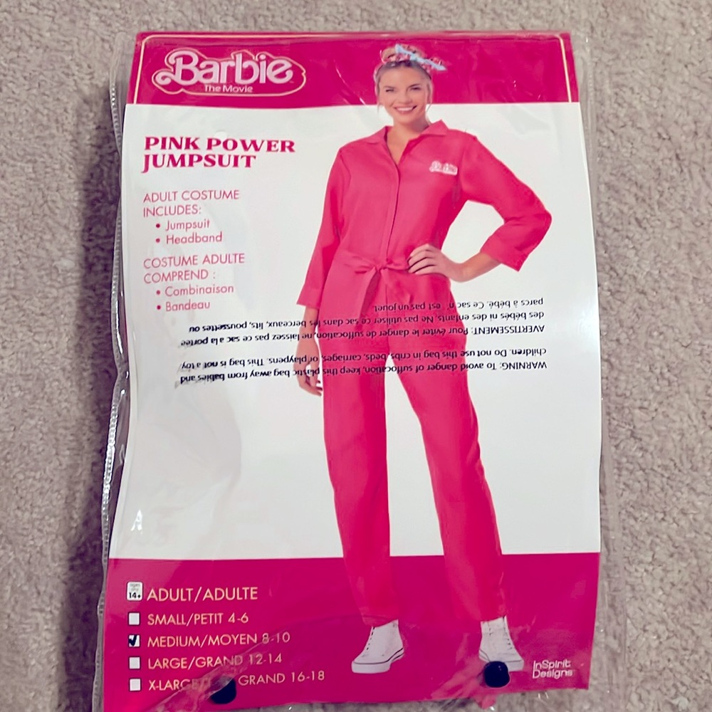 Barbie Costume, Pink Power jumpsuit, size Medium